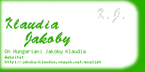 klaudia jakoby business card